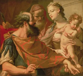 Moses tritt auf die Krone des Pharao